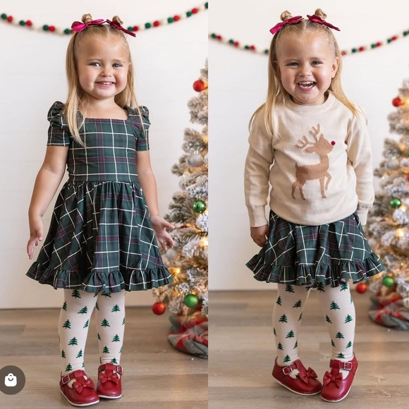 Forest Plaid Mod Ruffle Dress - Picture 3 of 4